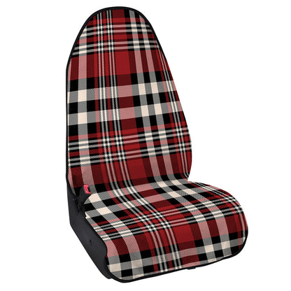 Red Black And White Border Tartan Print Waterproof Car Seat Cover