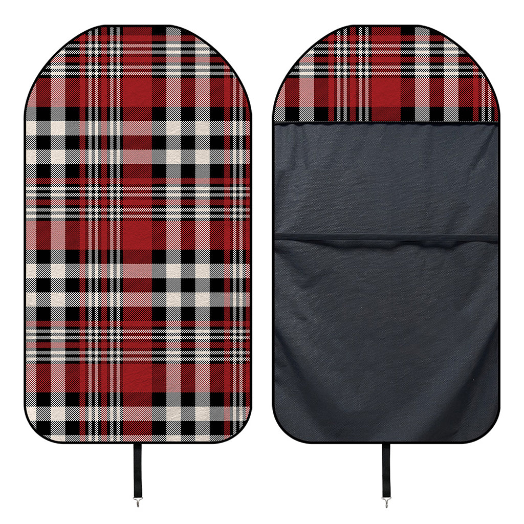 Red Black And White Border Tartan Print Waterproof Car Seat Cover