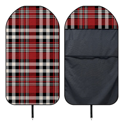 Red Black And White Border Tartan Print Waterproof Car Seat Cover