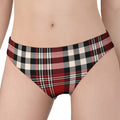 Red Black And White Border Tartan Print Women's Panties