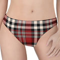 Red Black And White Border Tartan Print Women's Thong
