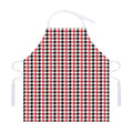 Red Black And White Houndstooth Print Adjustable Apron