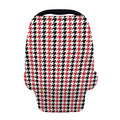 Red Black And White Houndstooth Print Baby Seat Cover