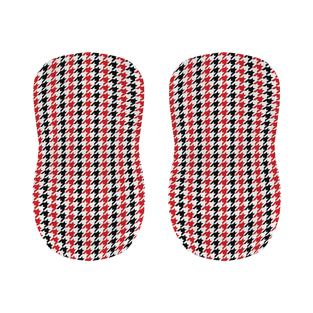 Red Black And White Houndstooth Print Bar Stool Covers