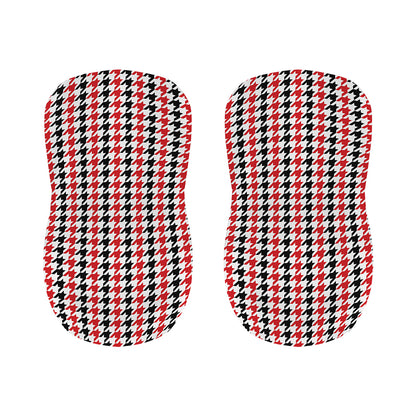 Red Black And White Houndstooth Print Bar Stool Covers