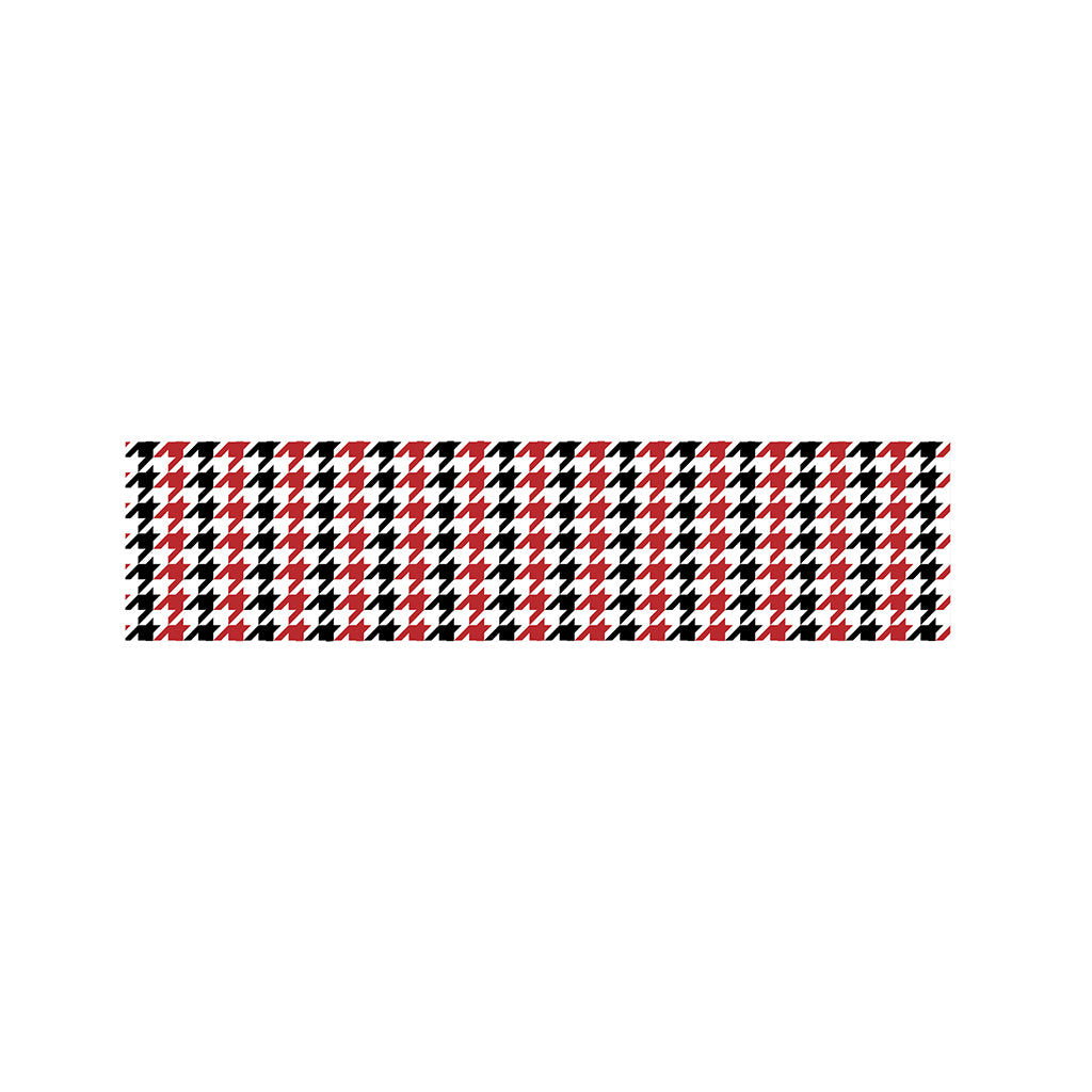 Red Black And White Houndstooth Print Bed Runner