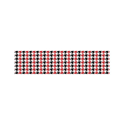 Red Black And White Houndstooth Print Bed Runner