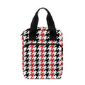 Red Black And White Houndstooth Print Bible Tote Bag