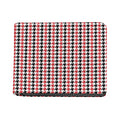 Red Black And White Houndstooth Print Bifold Wallet