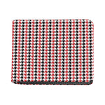 Red Black And White Houndstooth Print Bifold Wallet