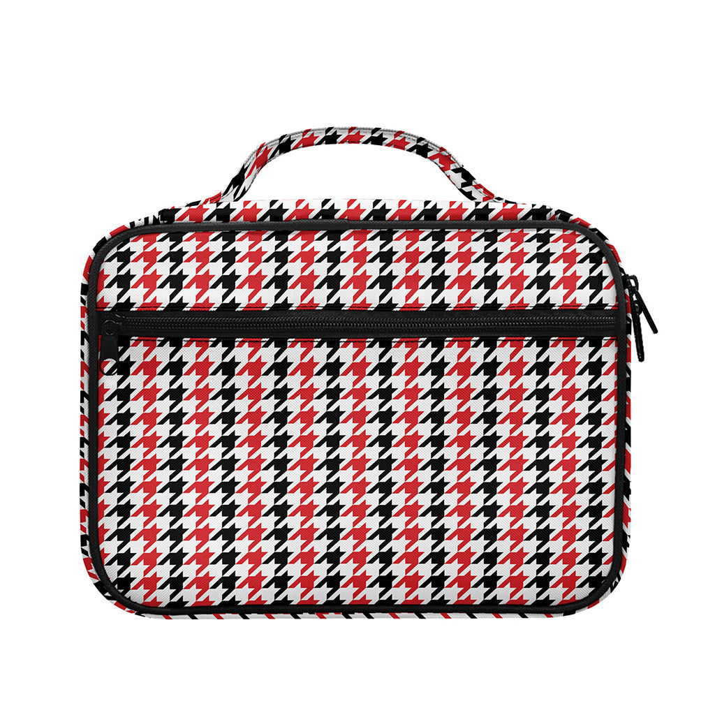 Red Black And White Houndstooth Print Briefcase Bible Bag