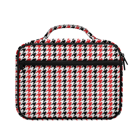 Red Black And White Houndstooth Print Briefcase Bible Bag