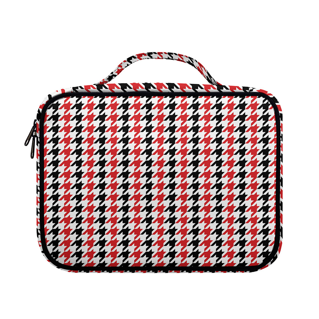 Red Black And White Houndstooth Print Briefcase Bible Bag