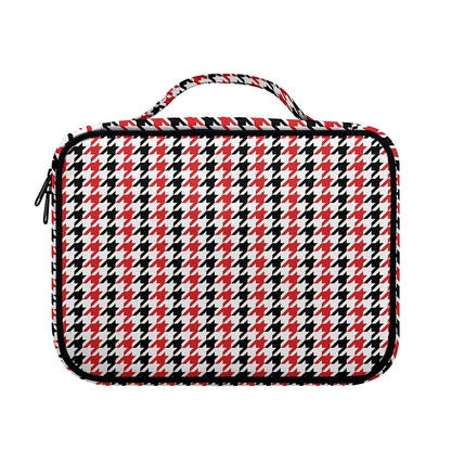 Red Black And White Houndstooth Print Briefcase Bible Bag