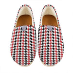 Red Black And White Houndstooth Print Casual Shoes