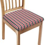 Red Black And White Houndstooth Print Chair Cushion Cover