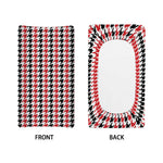 Red Black And White Houndstooth Print Changing Pad Cover