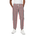 Red Black And White Houndstooth Print Cotton Sweatpants