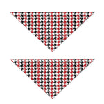 Red Black And White Houndstooth Print Dog Bandana