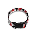 Red Black And White Houndstooth Print Dog Collar