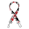 Red Black And White Houndstooth Print Dog Seat Belt
