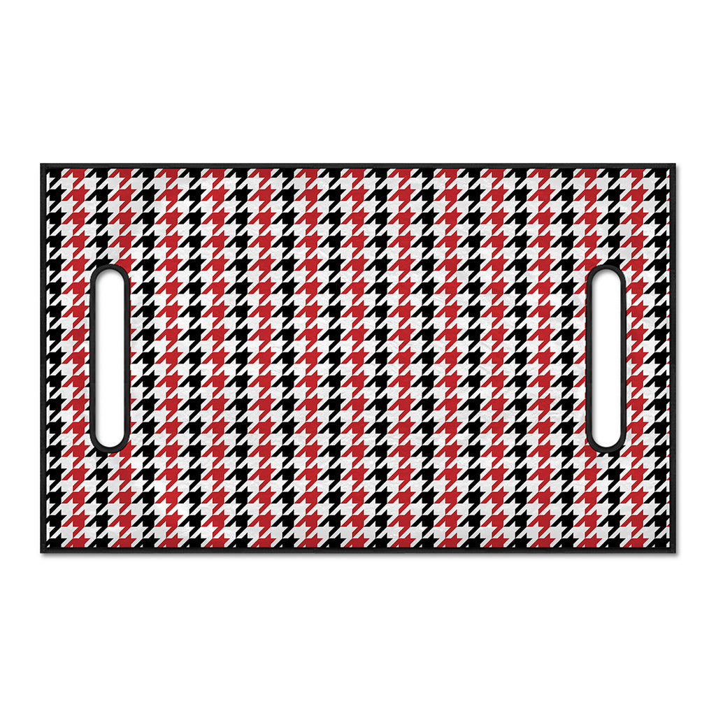 Red Black And White Houndstooth Print Golf Cart Seat Cover