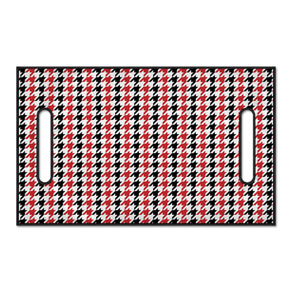 Red Black And White Houndstooth Print Golf Cart Seat Cover