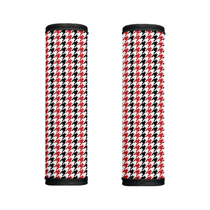 Red Black And White Houndstooth Print Handle Covers