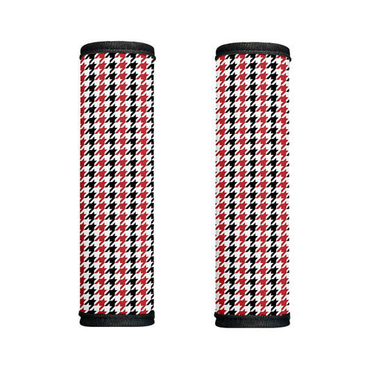 Red Black And White Houndstooth Print Handle Covers