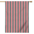 Red Black And White Houndstooth Print House Flag