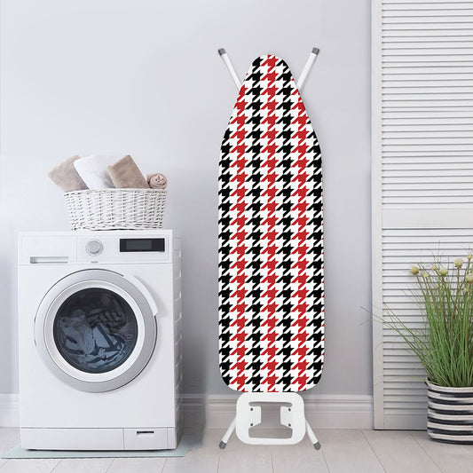 Red Black And White Houndstooth Print Ironing Board Cover