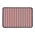 Red Black And White Houndstooth Print Kitchen Mat