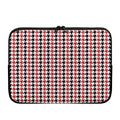 Red Black And White Houndstooth Print Laptop Sleeve