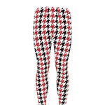 Red Black And White Houndstooth Print Men's leggings