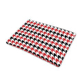 Red Black And White Houndstooth Print Pet Cooling Mat Cover