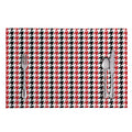 Red Black And White Houndstooth Print Placemat