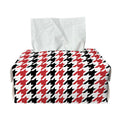 Red Black And White Houndstooth Print Rectangle Tissue Box Cover