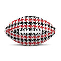 Red Black And White Houndstooth Print Rugby Ball