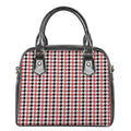 Red Black And White Houndstooth Print Shoulder Handbag