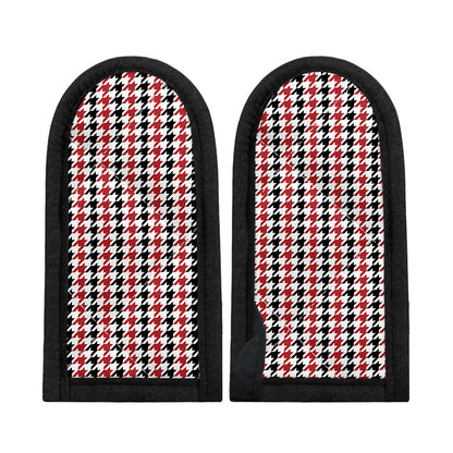 Red Black And White Houndstooth Print Skillet Handle Cover