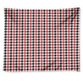 Red Black And White Houndstooth Print Tapestry