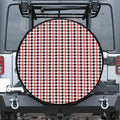 Red Black And White Houndstooth Print Tire Cover