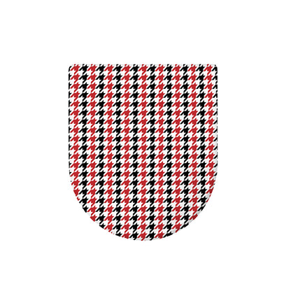 Red Black And White Houndstooth Print Toilet Lid Cover