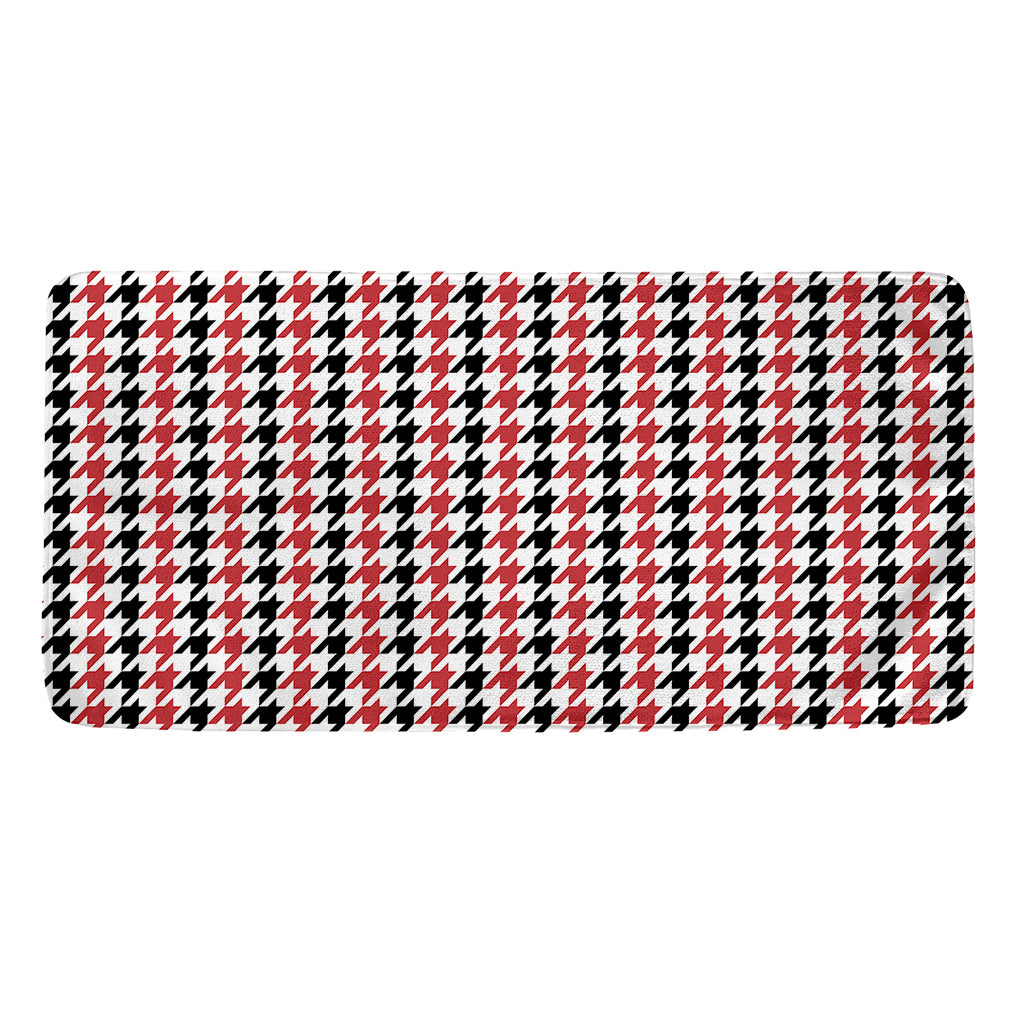Red Black And White Houndstooth Print Towel