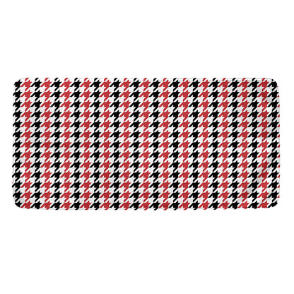 Red Black And White Houndstooth Print Towel