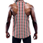 Red Black And White Houndstooth Print Training Tank Top