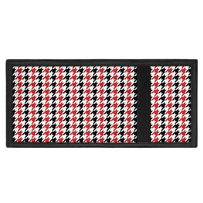 Red Black And White Houndstooth Print Trifold Wallet
