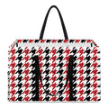 Red Black And White Houndstooth Print Utility Tote Bag