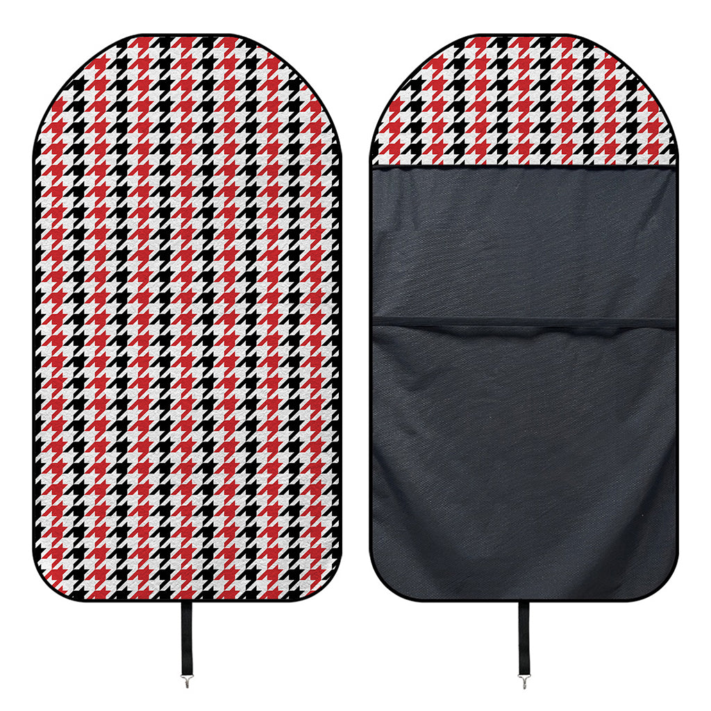 Red Black And White Houndstooth Print Waterproof Car Seat Cover