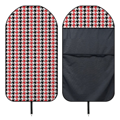 Red Black And White Houndstooth Print Waterproof Car Seat Cover